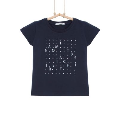 Dievčenské tričko tmavomodré BEBAKIDS BASIC