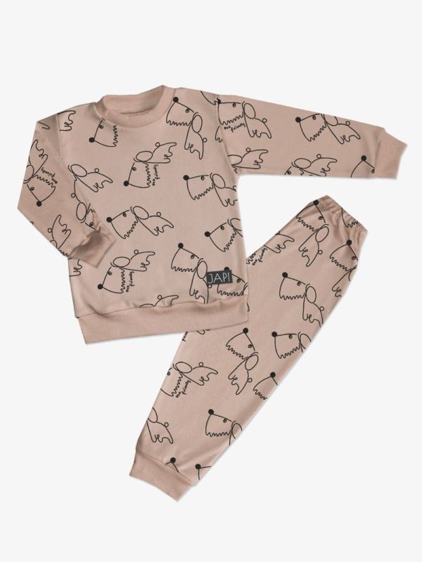 Hnedé chlapčenské pyžamo dogs